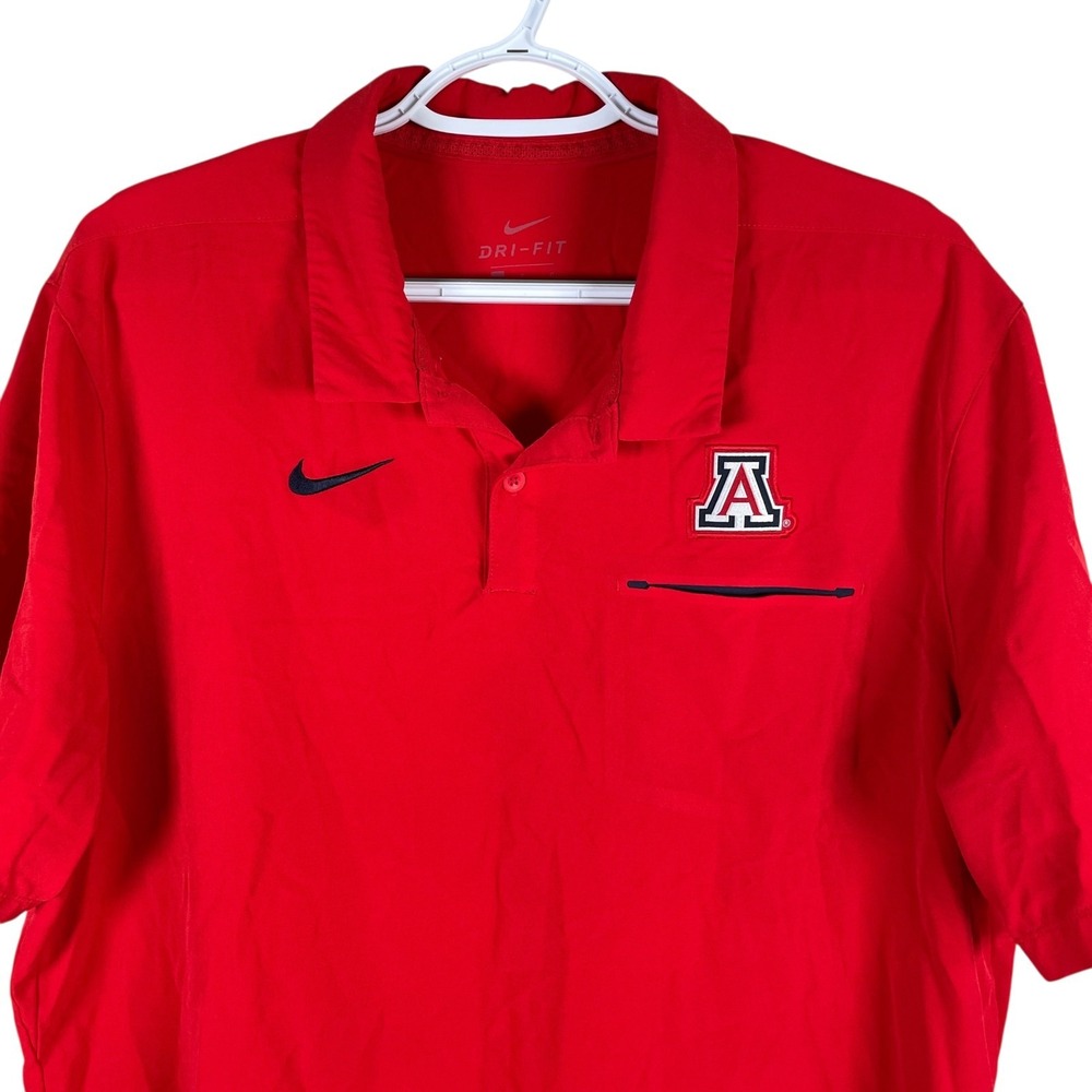Nike Dri Fit Arizona Wildcats Polo Shirt On Field Mens L Red Stretch S/S